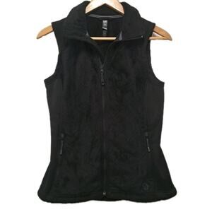 Mountain Hardwear Vest Womens Small Black Plush Fleece Quilted Full Zip Outdoor